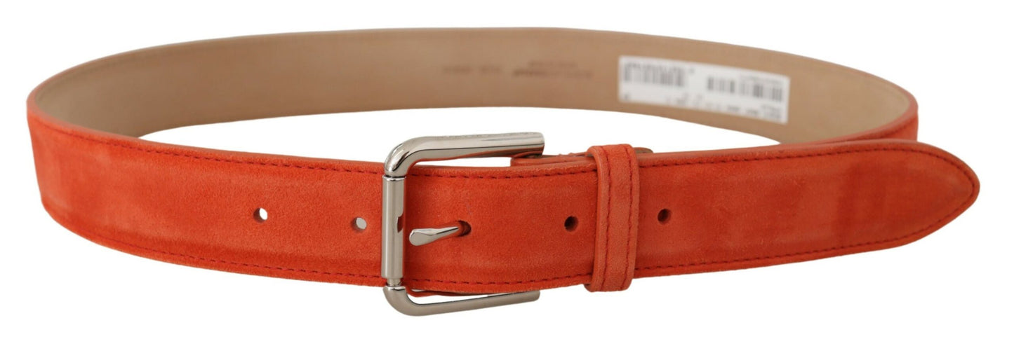 Dolce &amp; Gabbana Elegant Suede Belt in Bright Orange