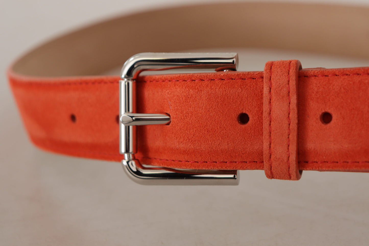 Dolce &amp; Gabbana Elegant Suede Belt in Bright Orange