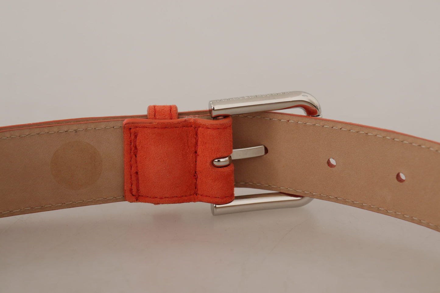 Dolce &amp; Gabbana Elegant Suede Belt in Bright Orange