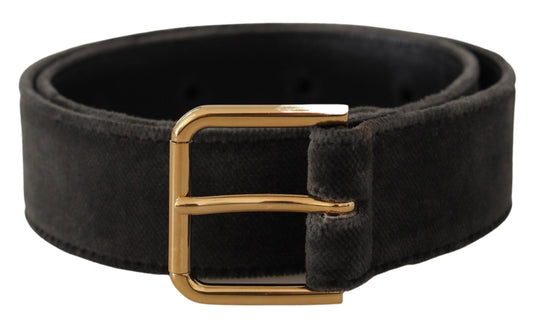 Dolce &amp; Gabbana Elegant velvet belt with engraved buckle