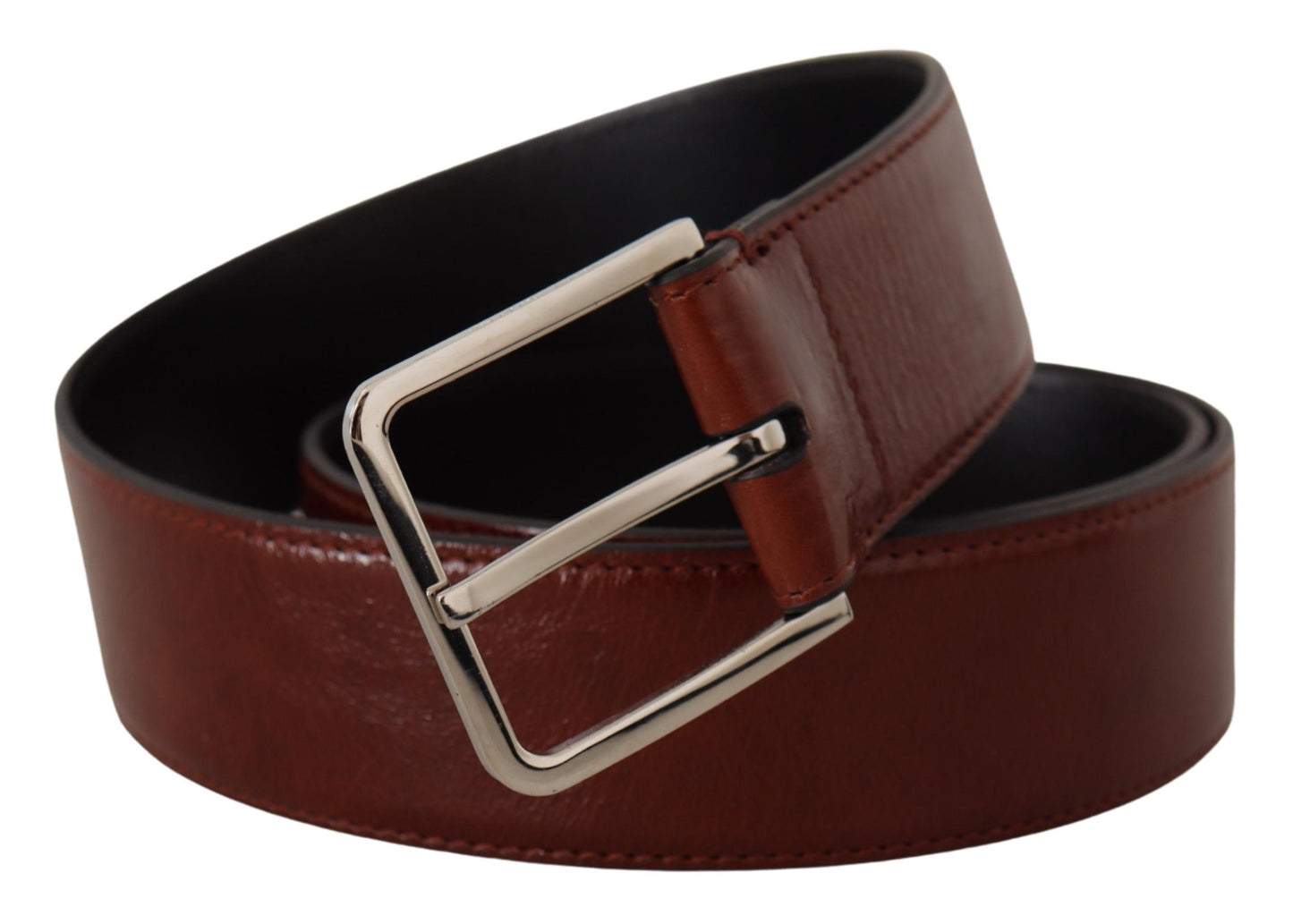 Dolce &amp; Gabbana Elegant leather belt with engraved buckle