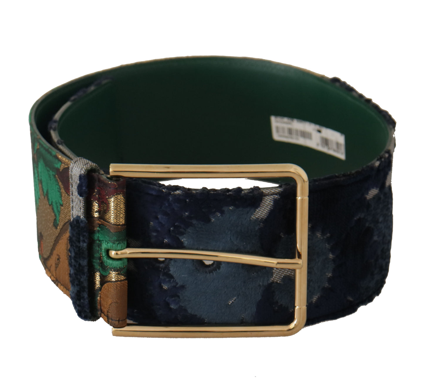 Dolce &amp; Gabbana Elegant green leather belt with logo buckle