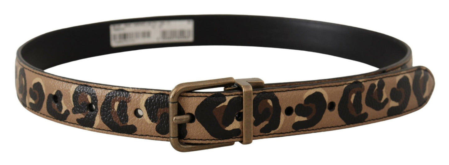 Dolce &amp; Gabbana Chic leather belt with engraved logo