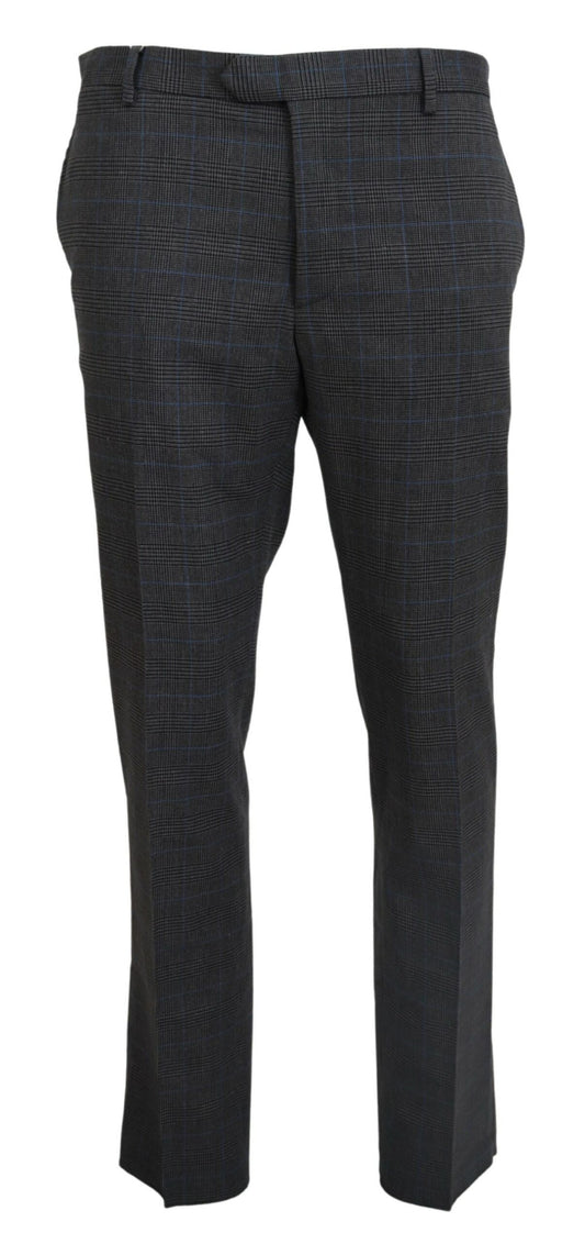 BENCIVENGA Elegant Checked Wool Suit Pants for Men