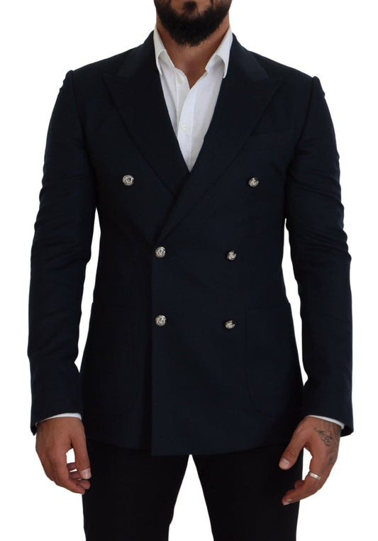 Dolce & Gabbana Blauer Blazer aus einer eleganten Kaschmir-Seiden-Mischung