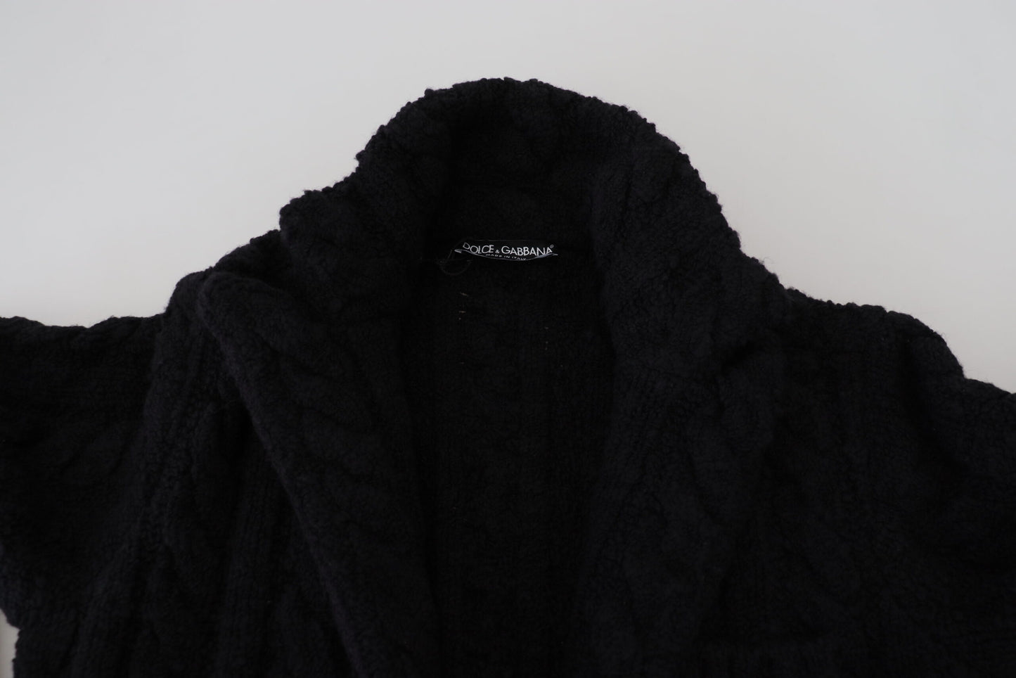 Dolce & Gabbana Elegante schwarze Strickjacke aus einer Woll-Kaschmir-Mischung