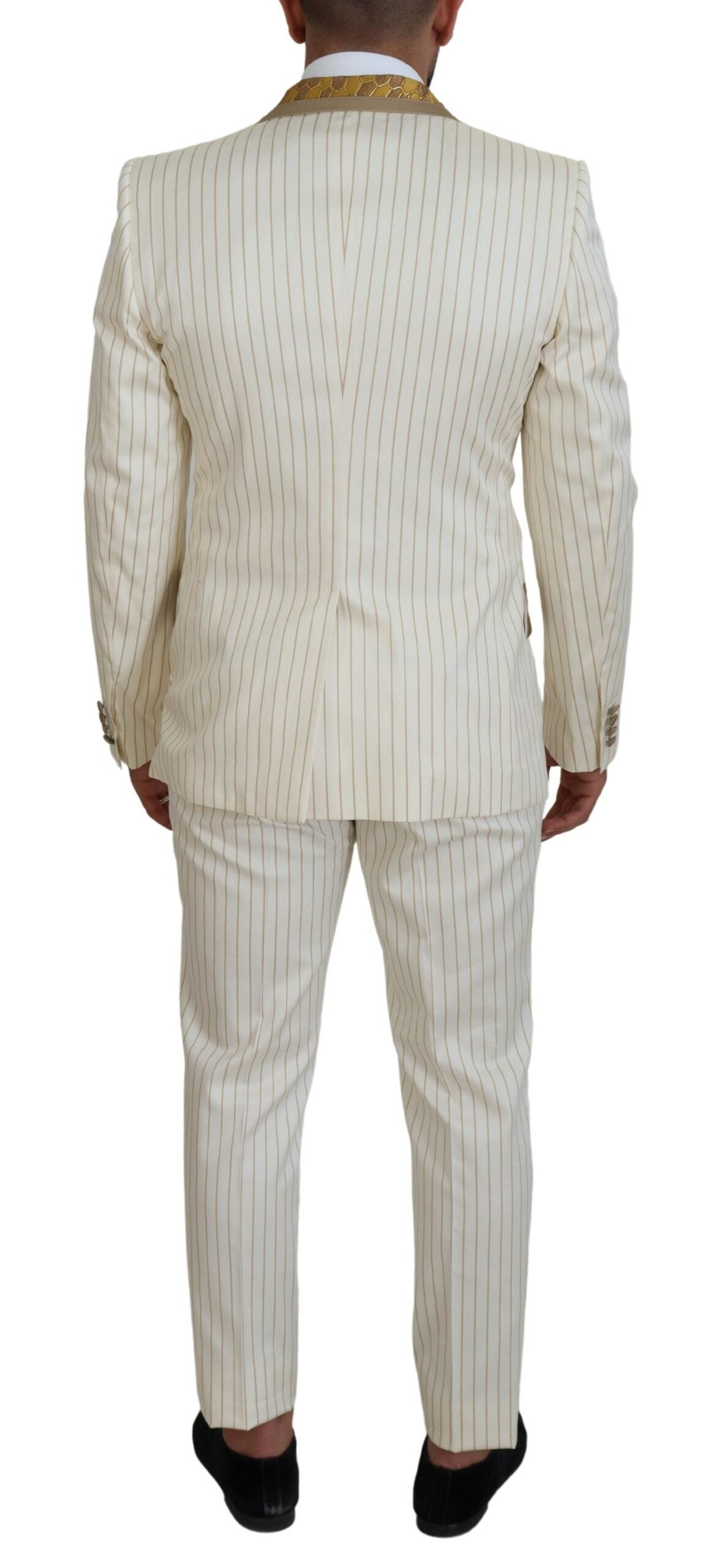 Dolce &amp; Gabbana Elegant Double-Breasted Suit in White