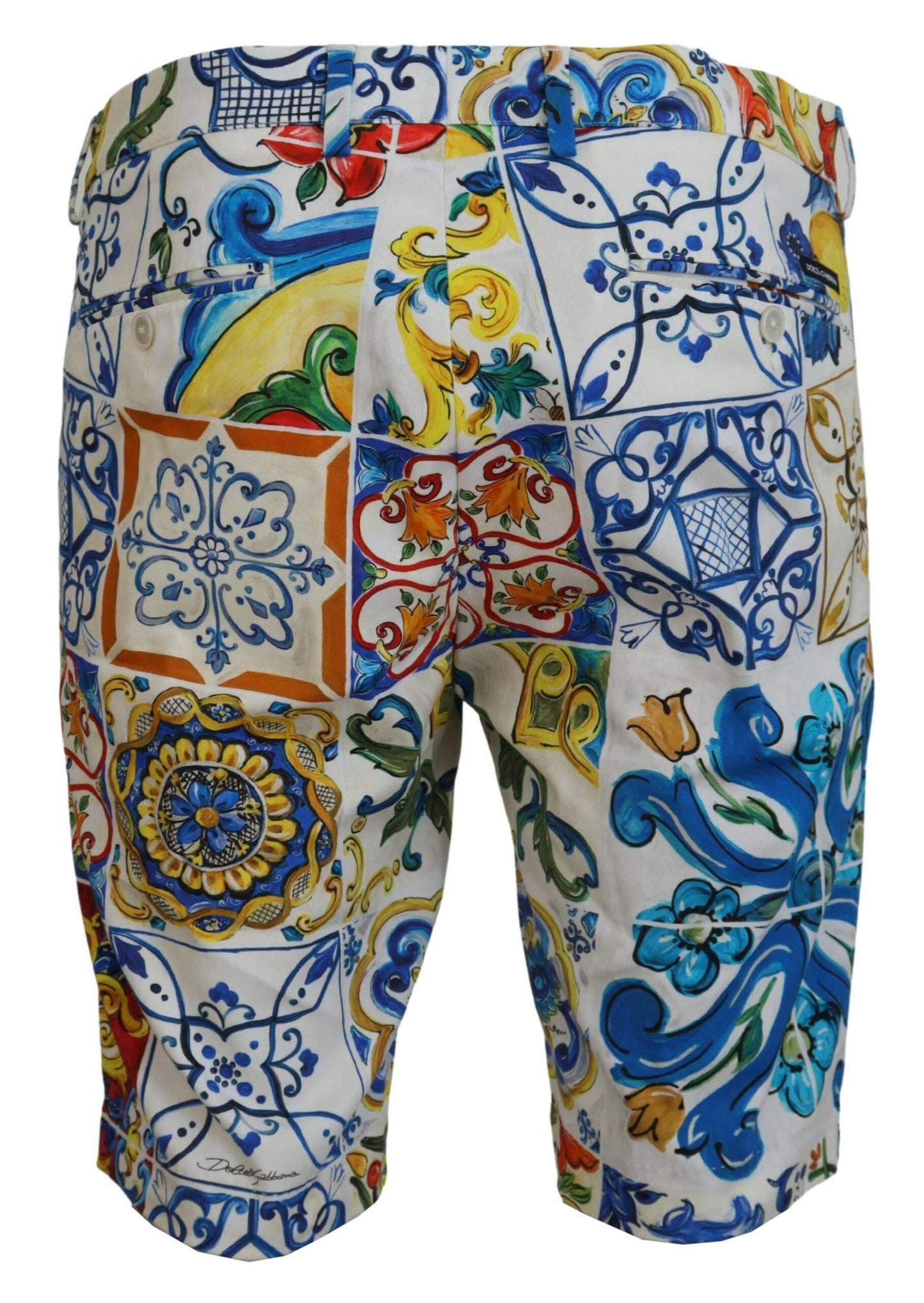 Dolce &amp; Gabbana Majolica Print Casual Chinos Shorts