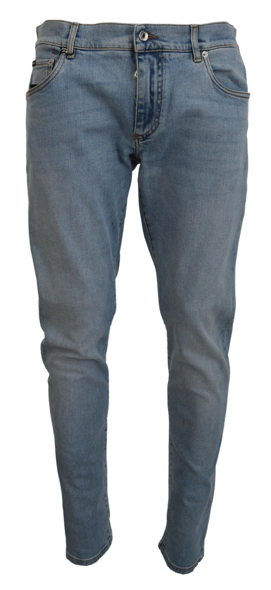 Dolce &amp; Gabbana Elegant Slim Fit Light Blue Denim Pants