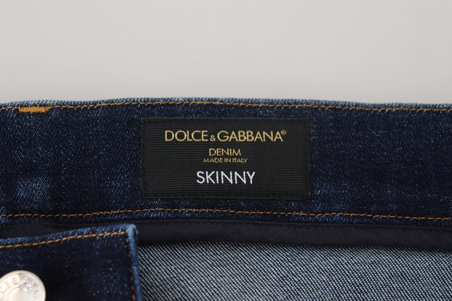 Dolce &amp; Gabbana Elegant slim fit dark blue denim jeans