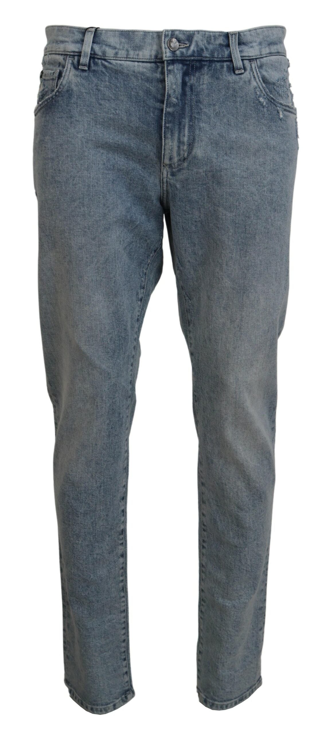 Dolce &amp; Gabbana Elegant Slim-Fit Light Blue Denim Pants