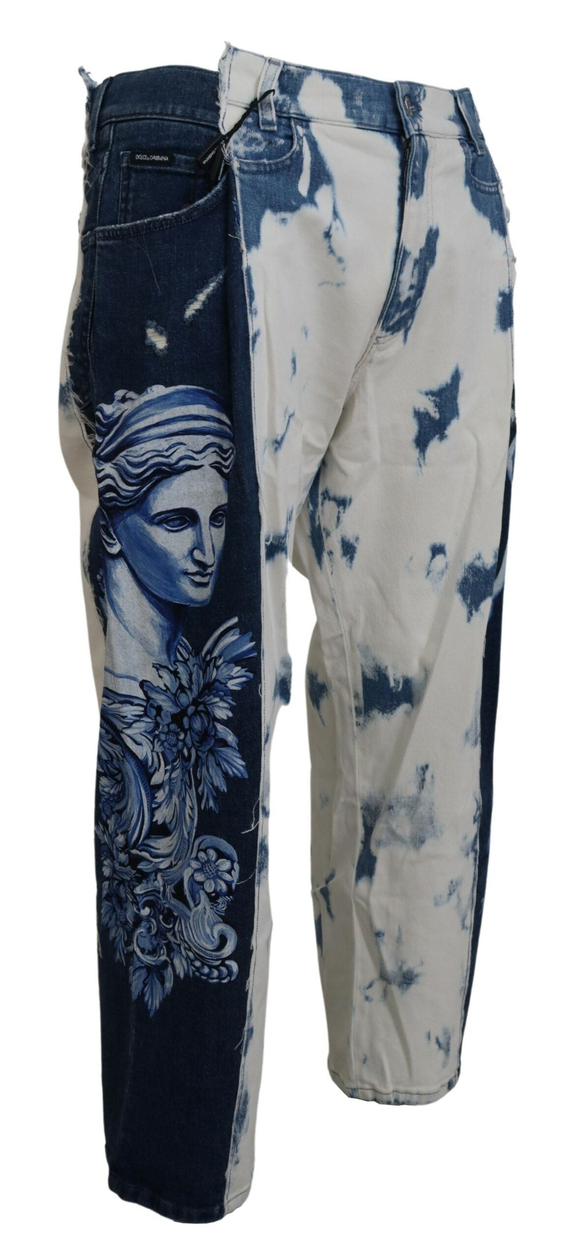 Dolce &amp; Gabbana Elegant, loose-fitting denim trousers with unique print