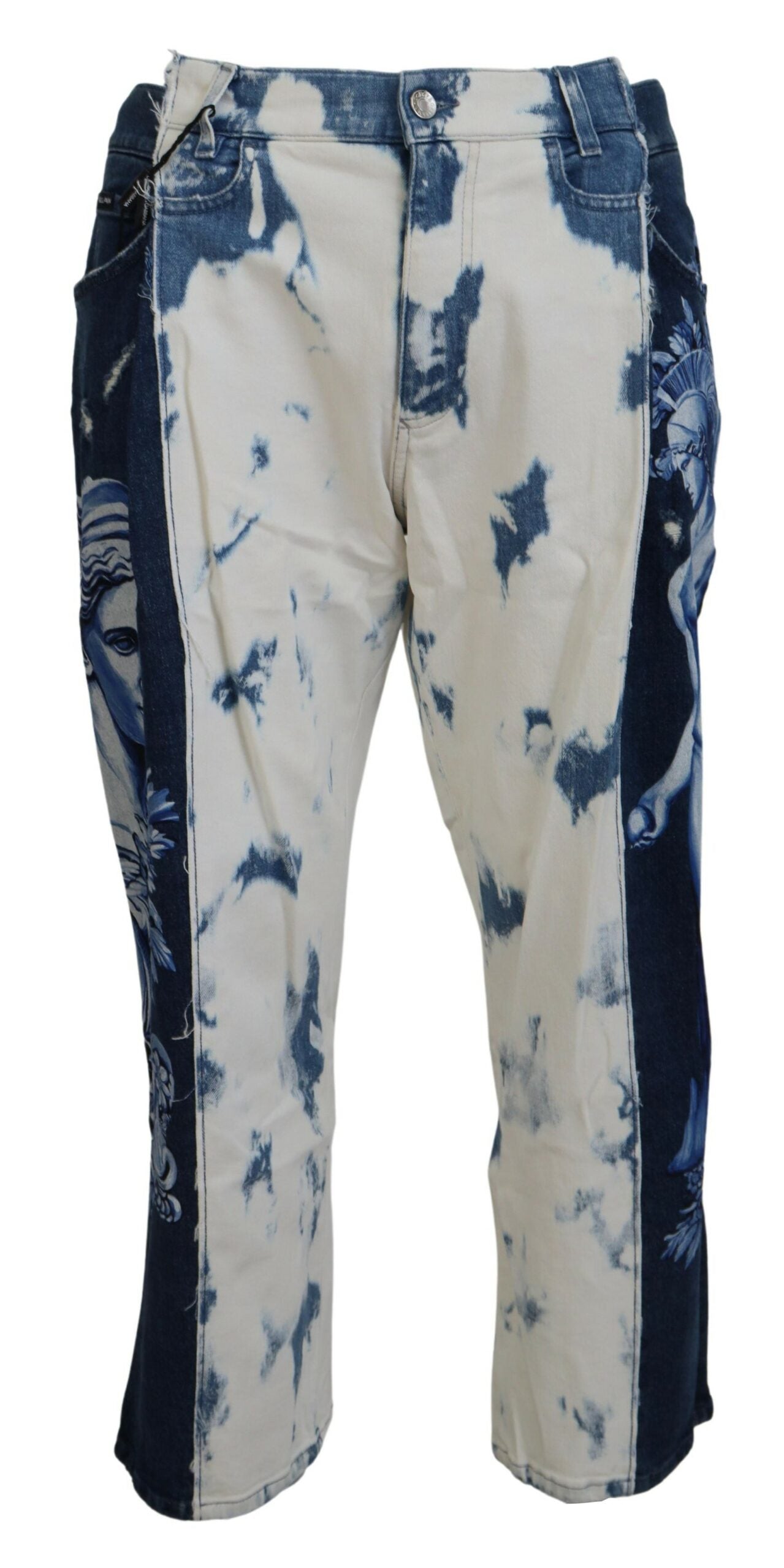 Dolce &amp; Gabbana Elegant, loose-fitting denim trousers with unique print