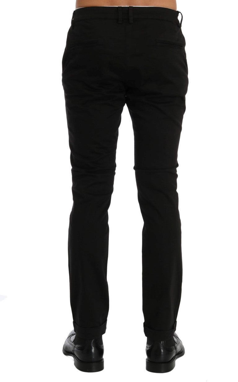 Costume National Chic black slim fit cotton stretch trousers