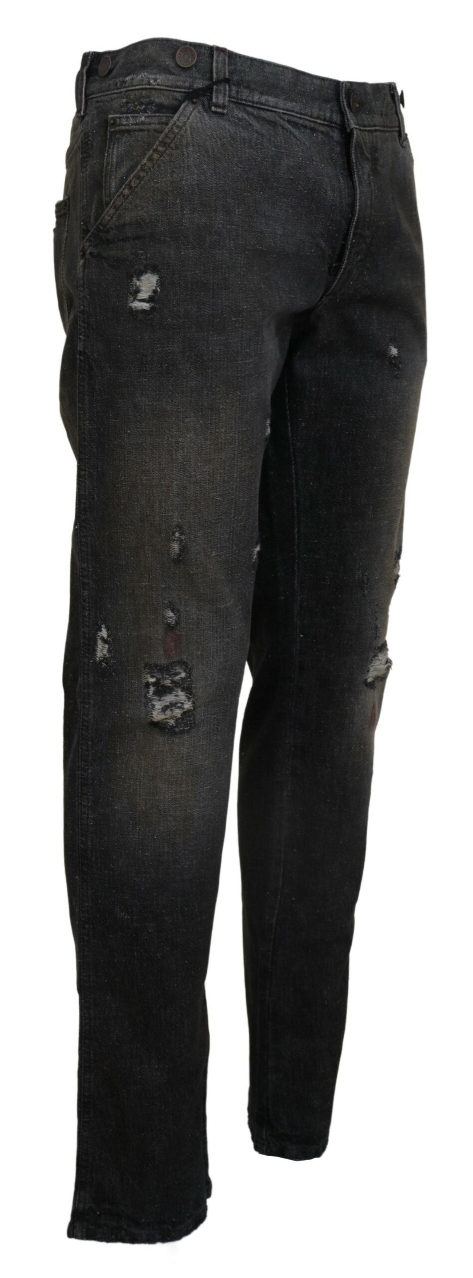 Dolce &amp; Gabbana Exquisite grey denim trousers for the modern gentleman