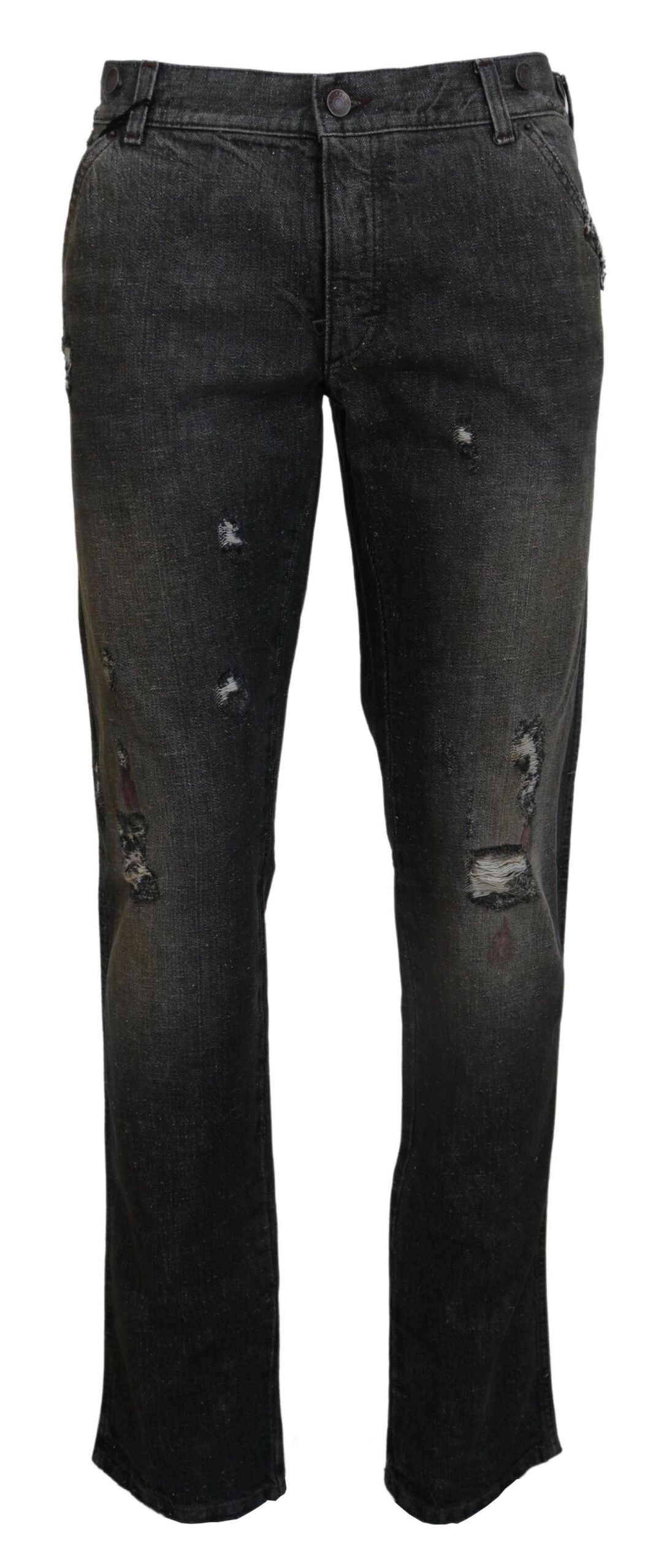 Dolce &amp; Gabbana Exquisite grey denim trousers for the modern gentleman