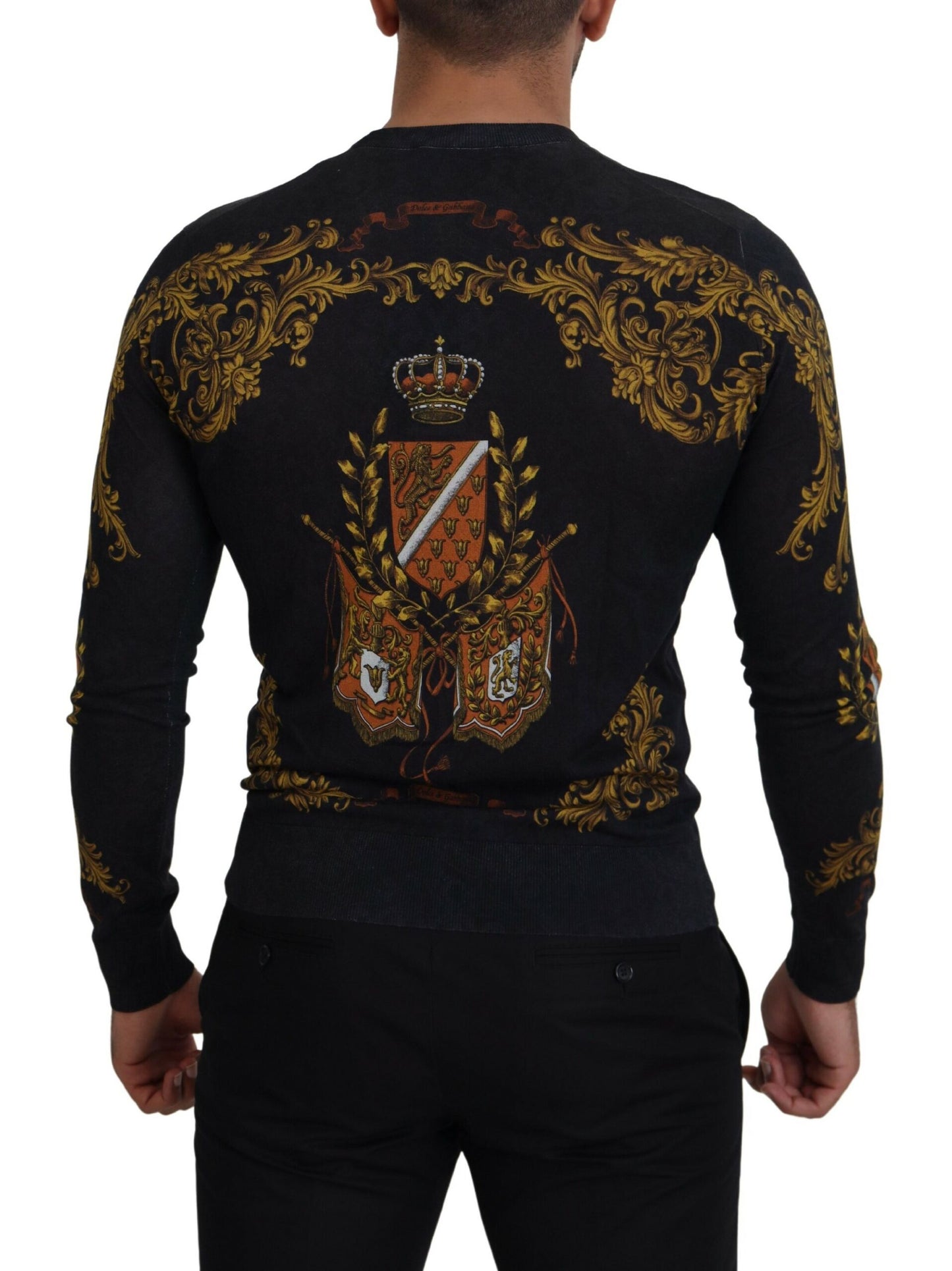 Dolce &amp; Gabbana silk sweater with baroque medal motifs