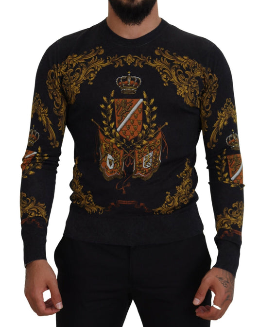 Dolce &amp; Gabbana silk sweater with baroque medal motifs