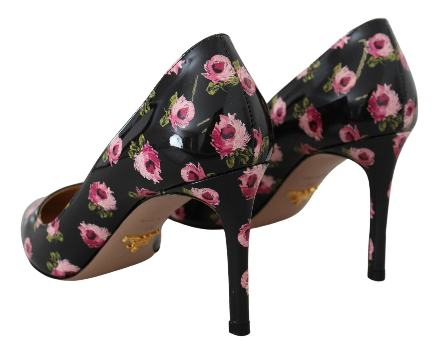 Prada Elegant leather pumps with floral print