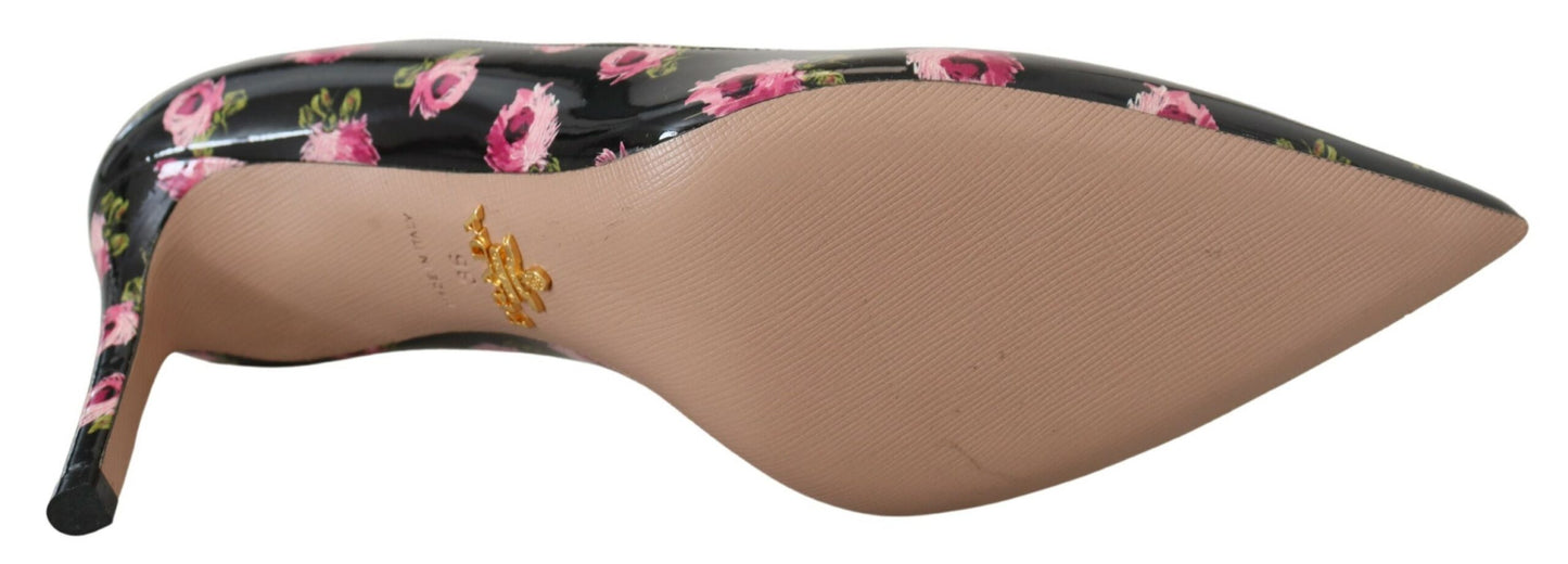 Prada Elegant leather pumps with floral print