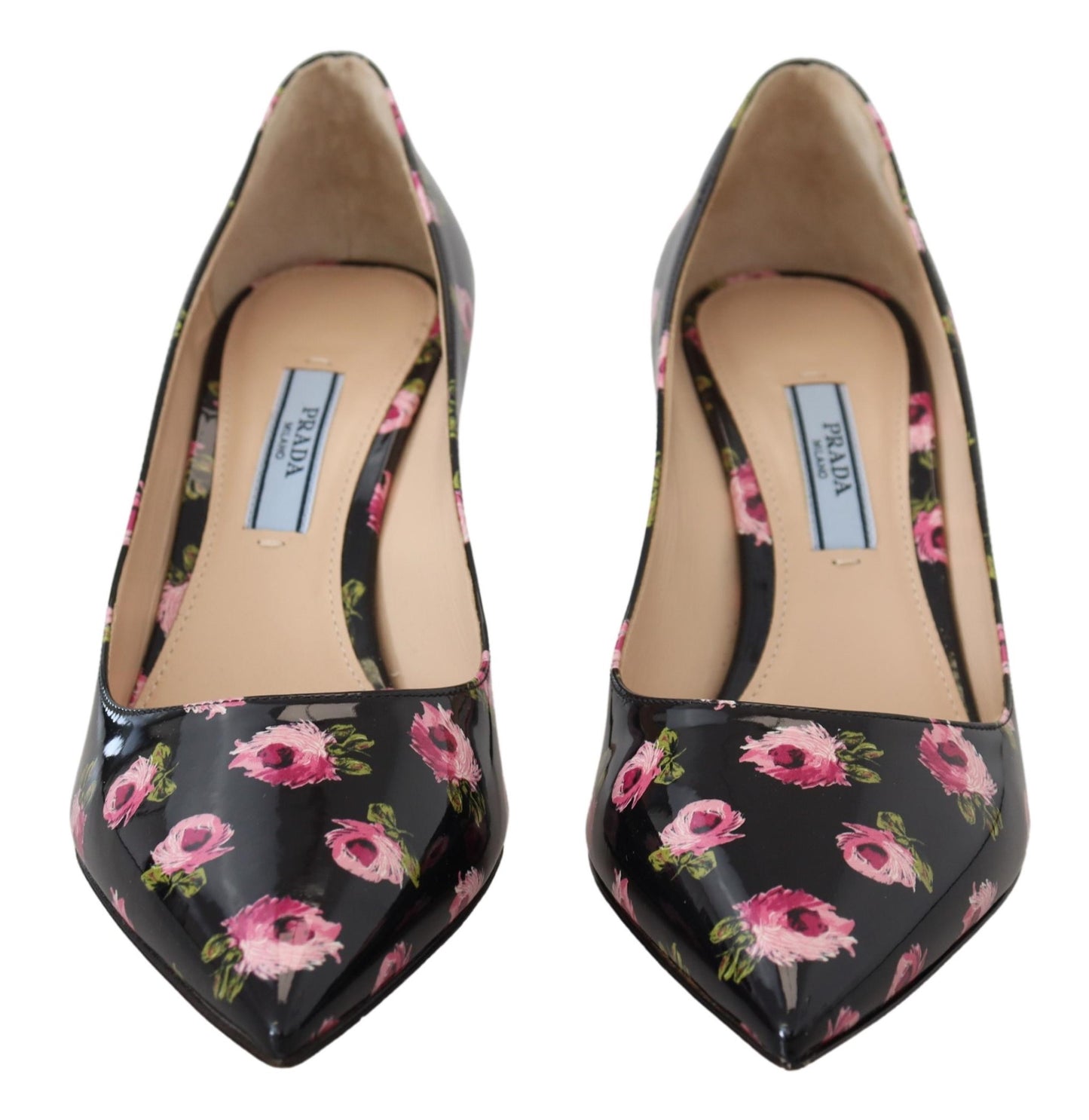 Prada Elegant leather pumps with floral print