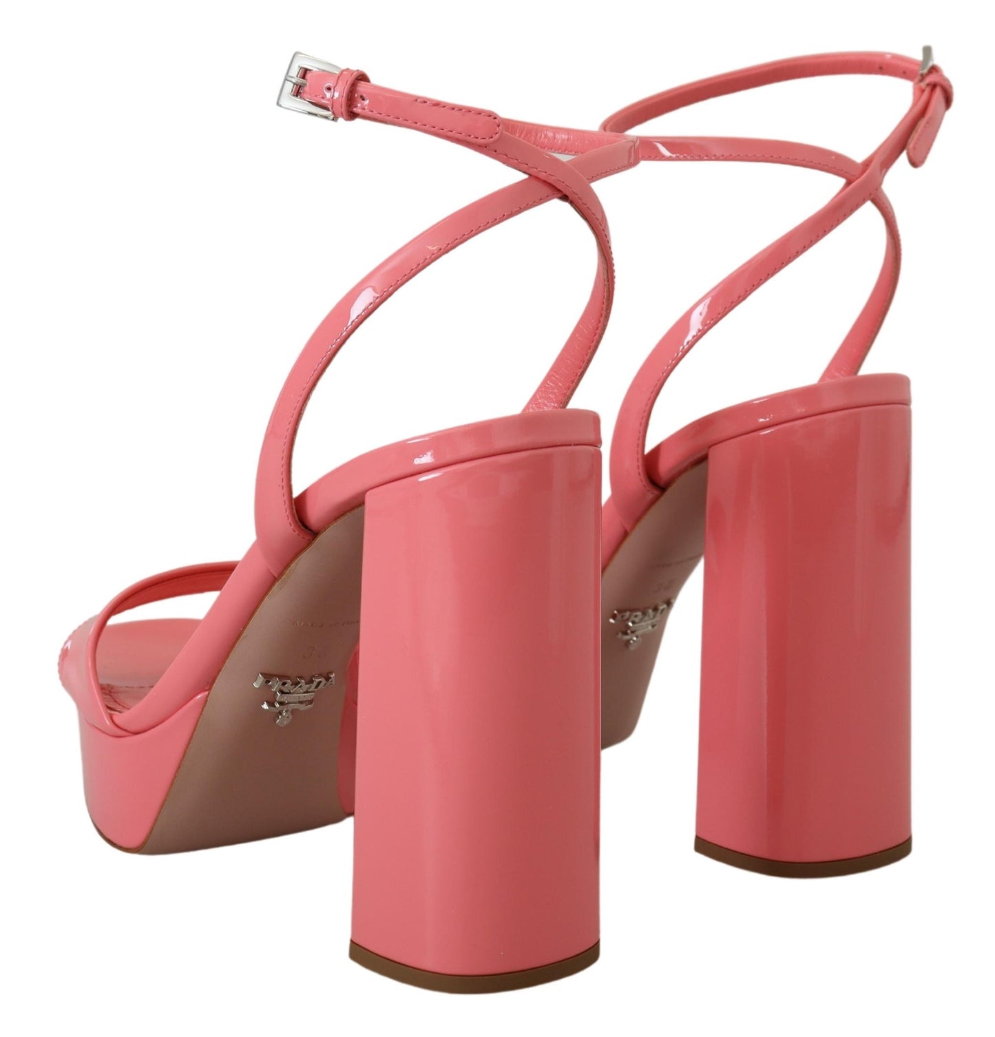 Prada Chic pink patent leather platform sandals