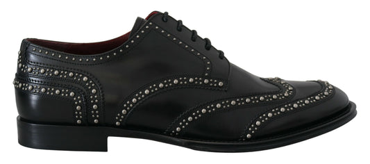 Dolce & Gabbana Elegante schwarze Derby-Schuhe mit Nieten