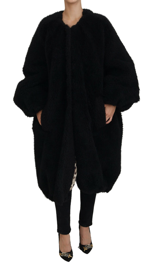 Dolce &amp; Gabbana Elegant black cashmere blend coat