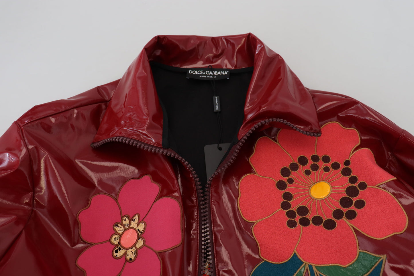 Dolce &amp; Gabbana Maroon Floral Luxe Jacket