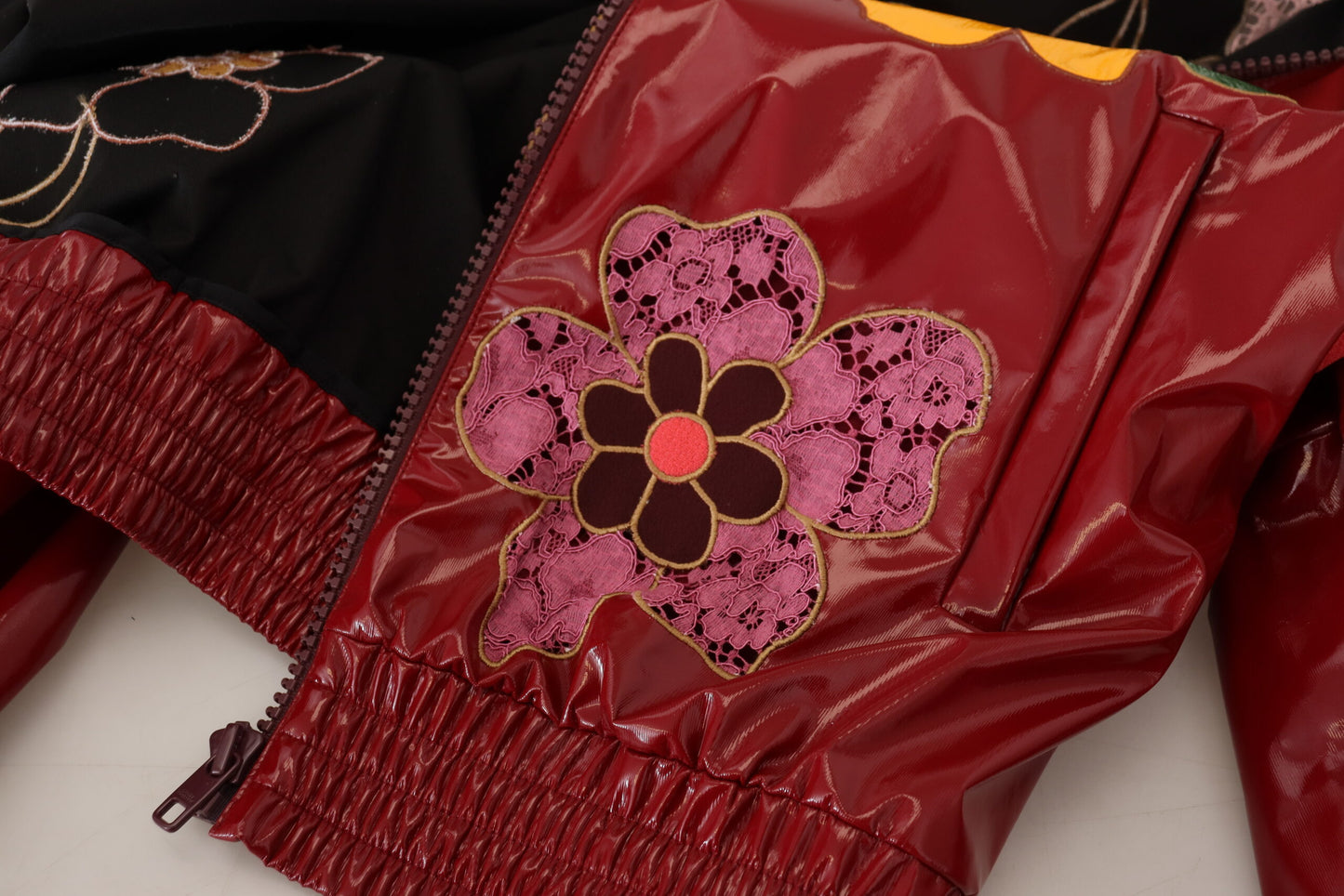 Dolce &amp; Gabbana Maroon Floral Luxe Jacket