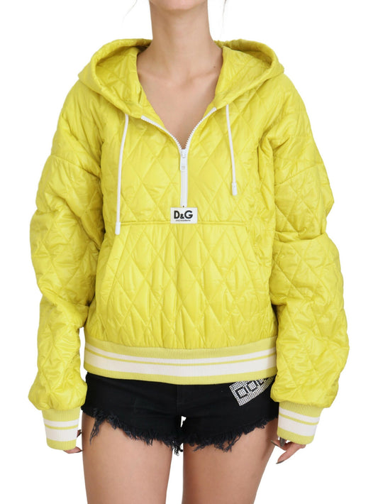 Dolce &amp; Gabbana Elegant Yellow Hooded Jacket