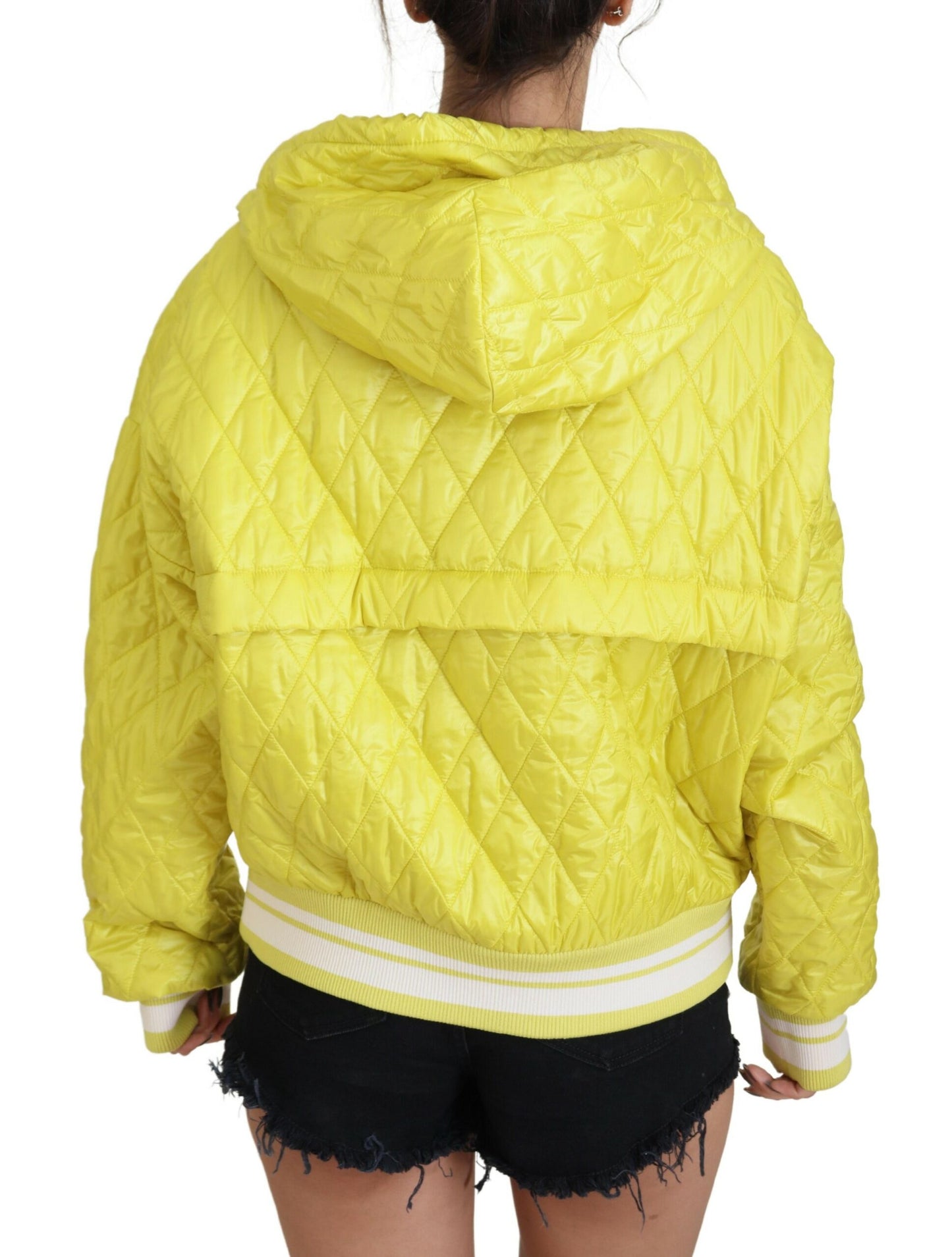 Dolce &amp; Gabbana Elegant Yellow Hooded Jacket