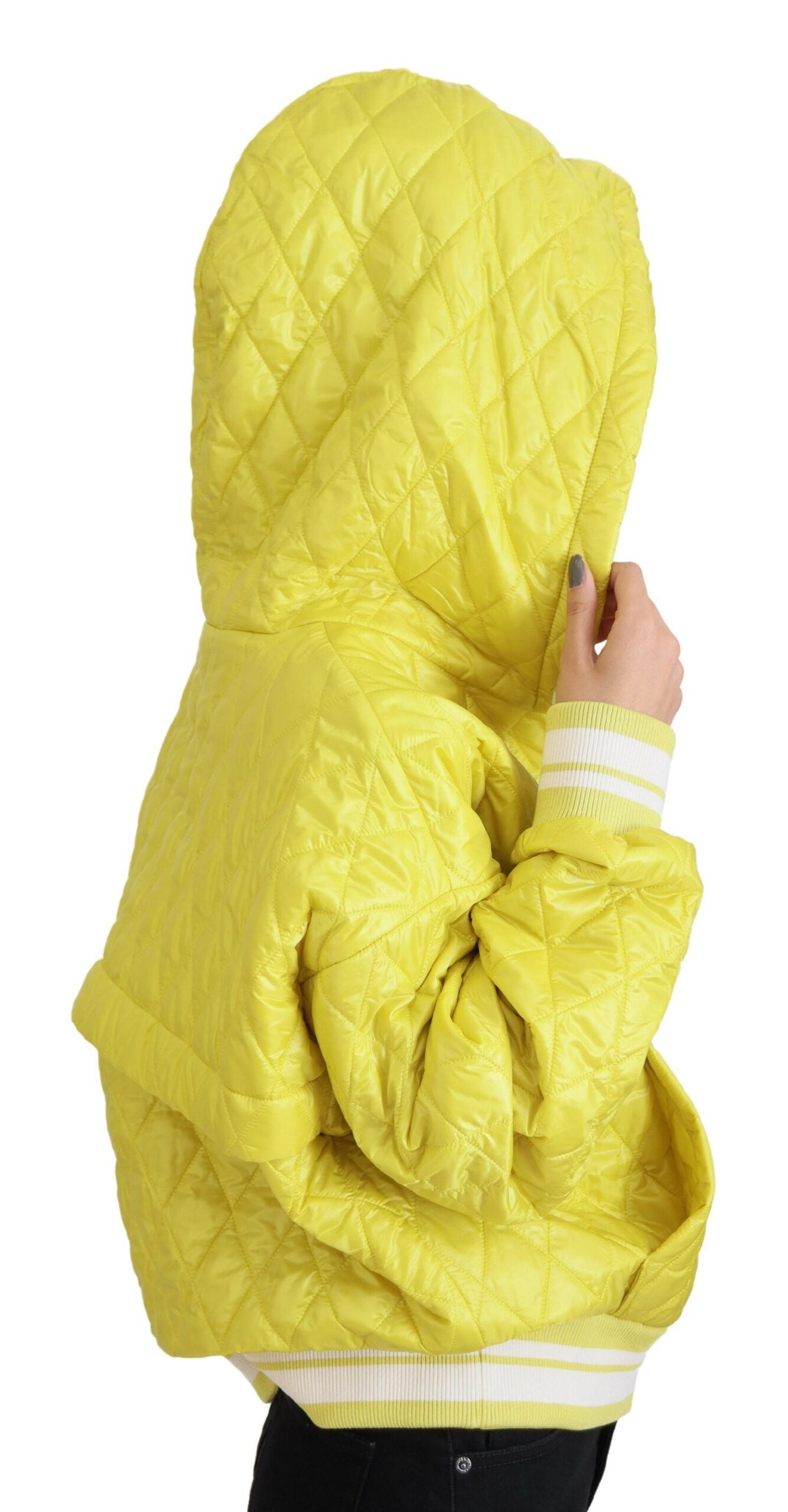 Dolce &amp; Gabbana Elegant Yellow Hooded Jacket