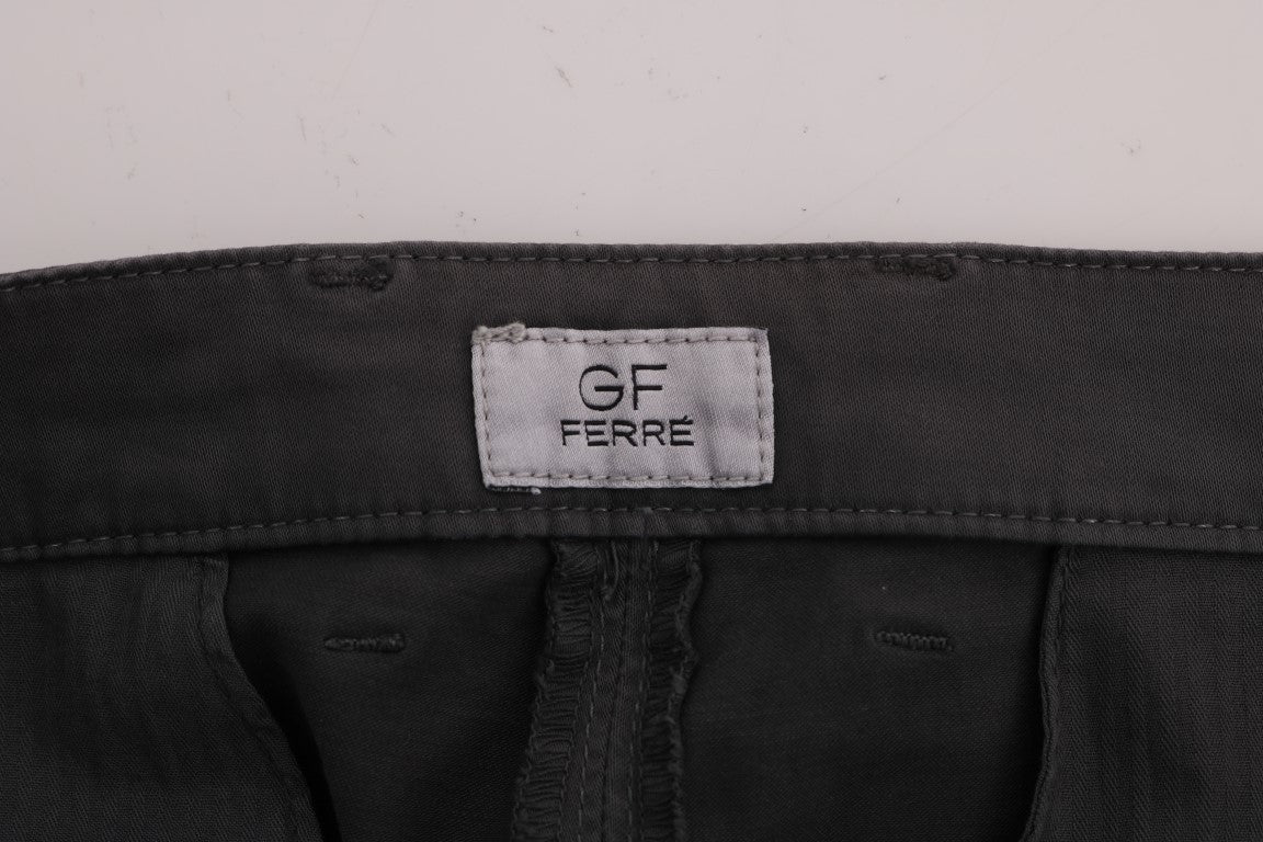 GF Ferre Elegante Slim-Fit-Hose aus grauer Baumwolle