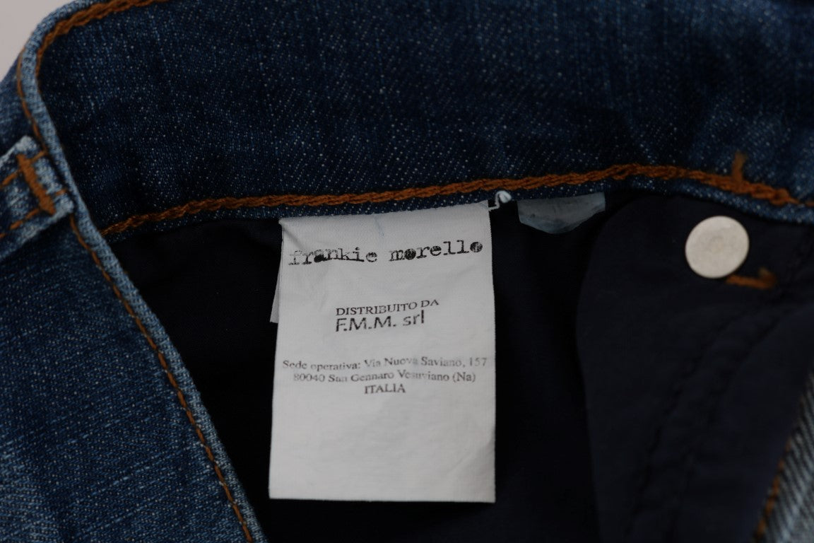 Frankie Morello Schicke Slim Fit Jeans mit blauer Waschung