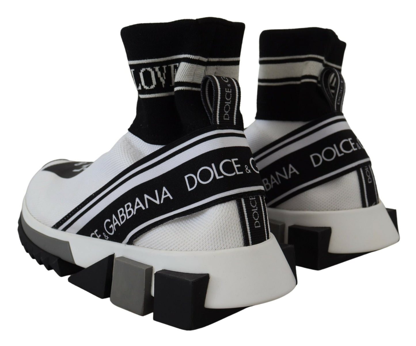 Dolce &amp; Gabbana Chic Sorrento Slip-On Sneakers in Black and White