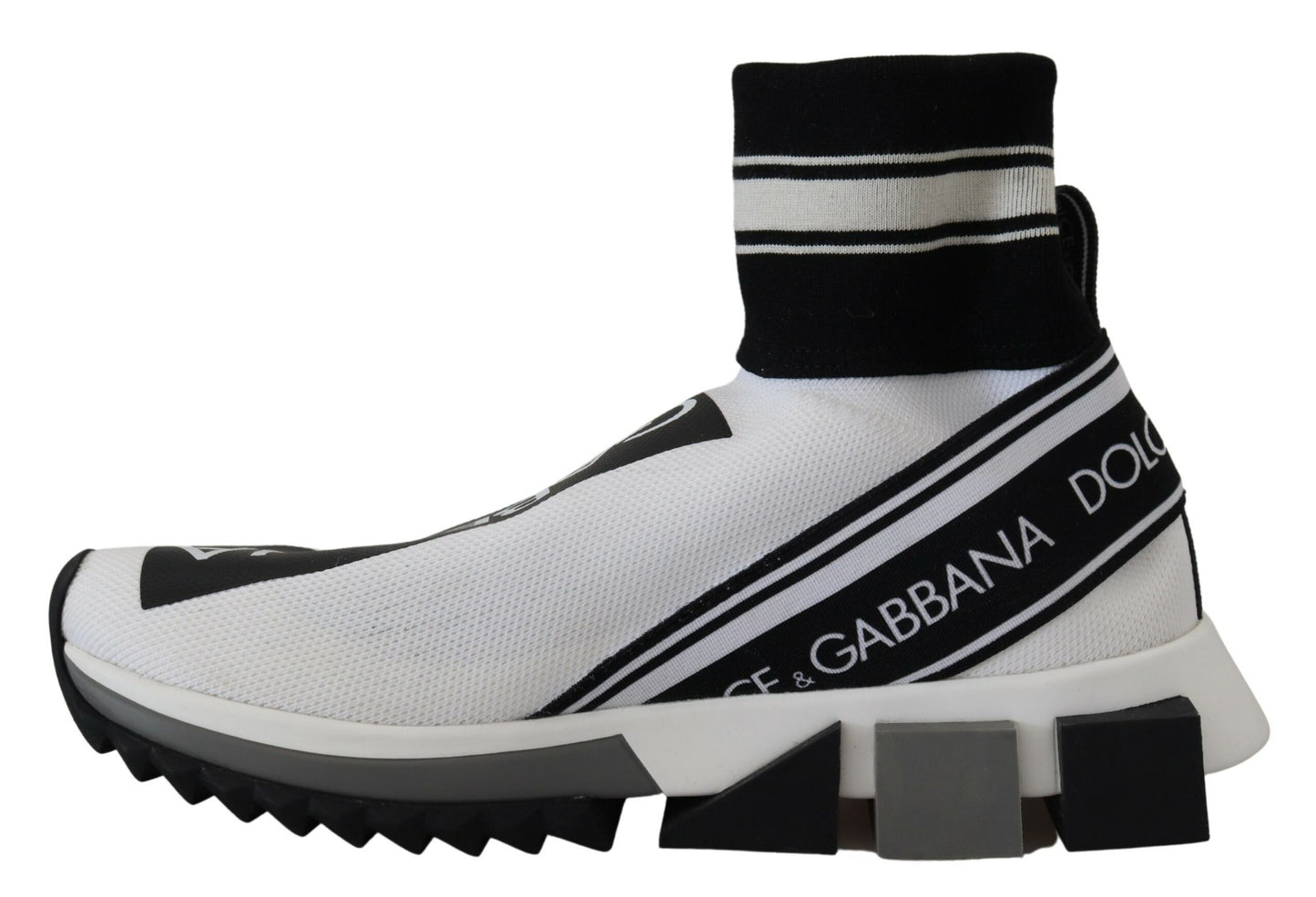 Dolce &amp; Gabbana Chic Sorrento Slip-On Sneakers in Black and White