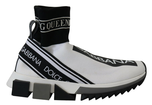 Dolce &amp; Gabbana Chic Sorrento Slip-On Sneakers in Black and White