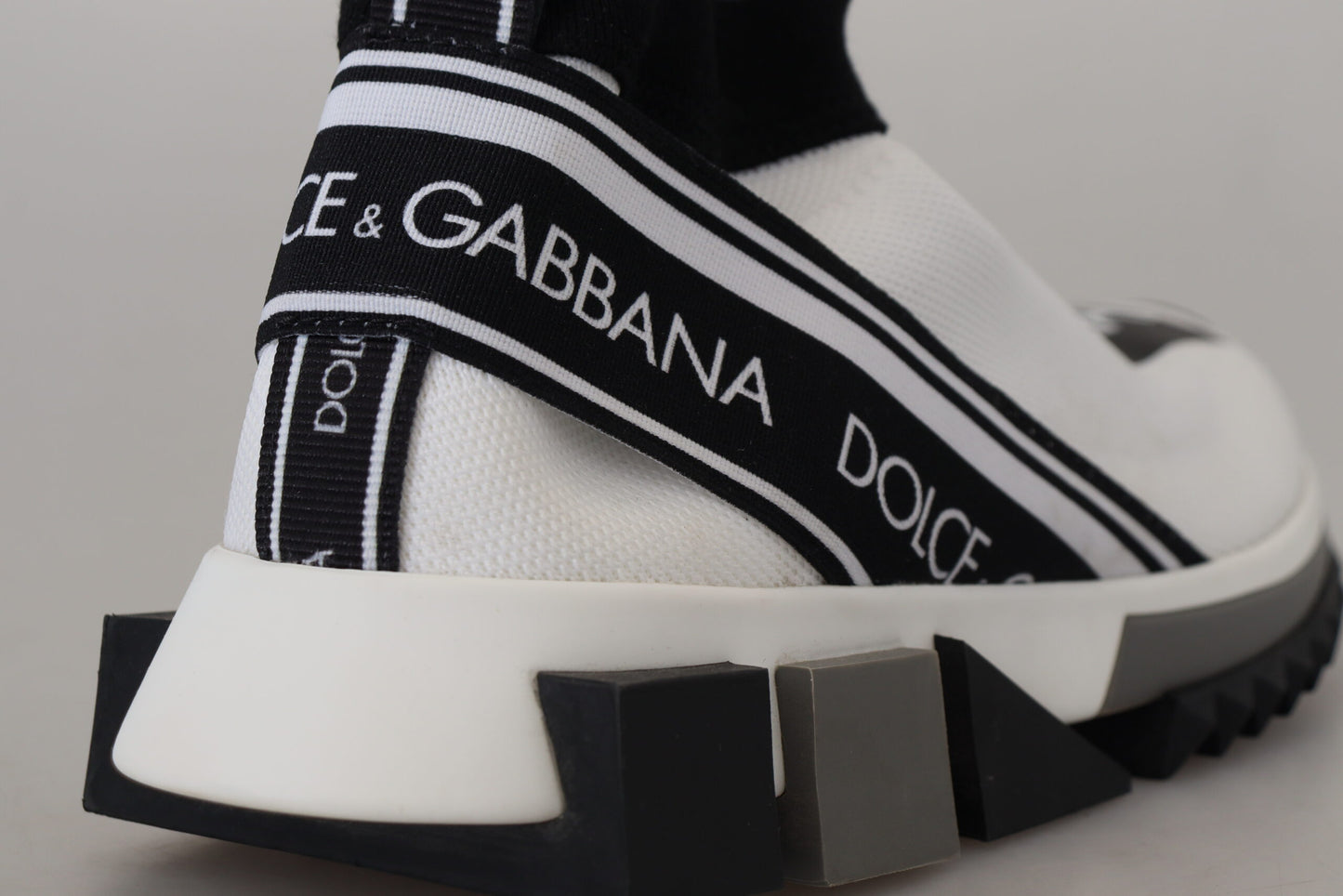 Dolce &amp; Gabbana Chic Sorrento Slip-On Sneakers in Black and White