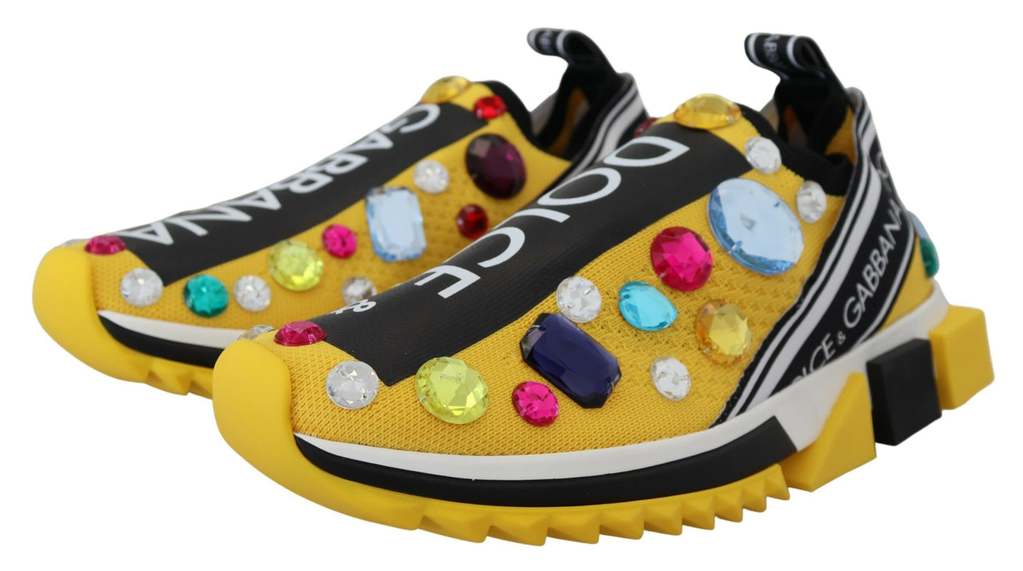 Dolce &amp; Gabbana Exquisite Yellow Techno Fabric Sneakers