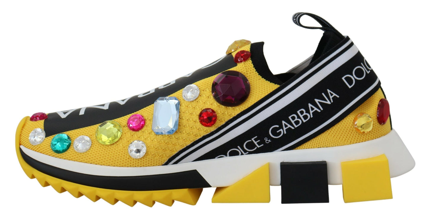 Dolce &amp; Gabbana Exquisite Yellow Techno Fabric Sneakers