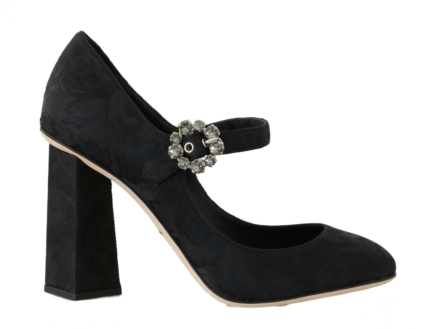 Dolce &amp; Gabbana Elegant Black Crystal Brocade Pumps