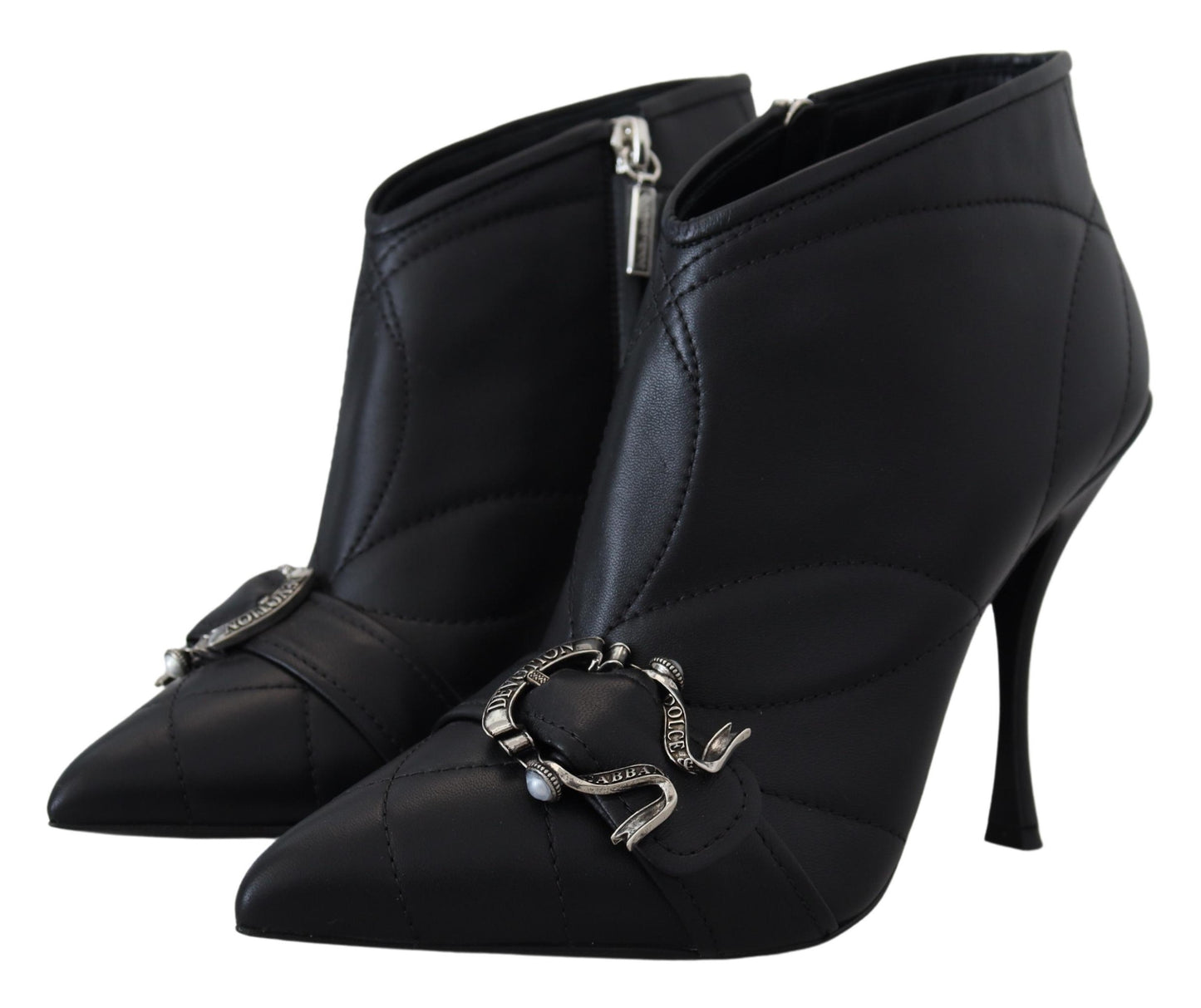 Dolce &amp; Gabbana Elegant black quilted leather boots