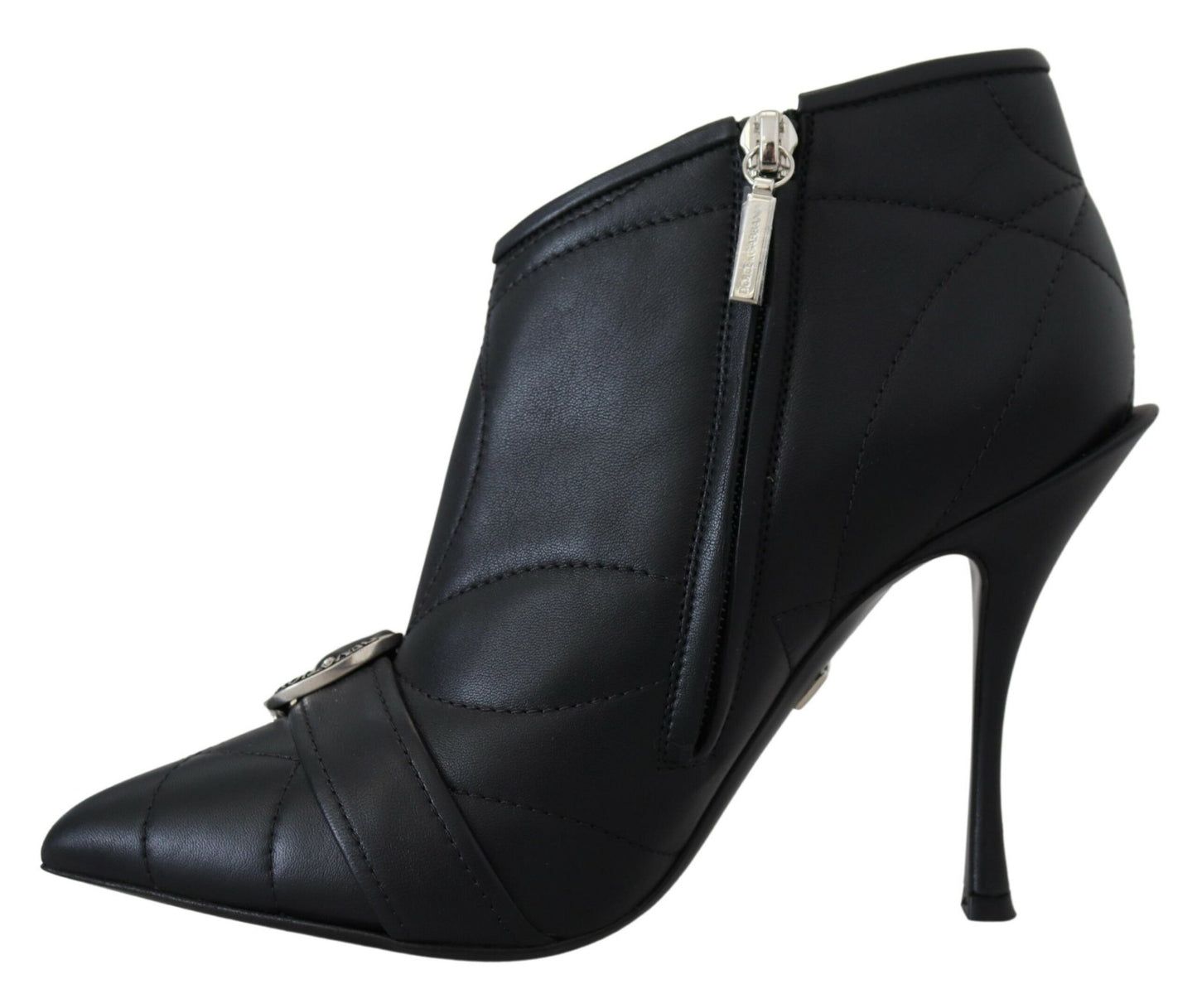 Dolce &amp; Gabbana Elegant black quilted leather boots