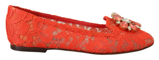 Dolce &amp; Gabbana Elegant Lace Vally Flats in Coral