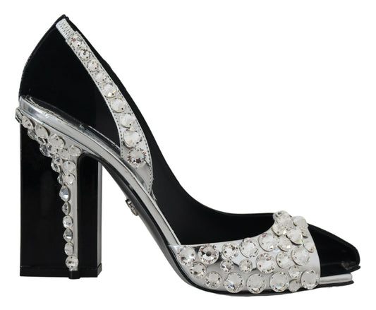 Dolce &amp; Gabbana Elegant leather pumps decorated with crystals