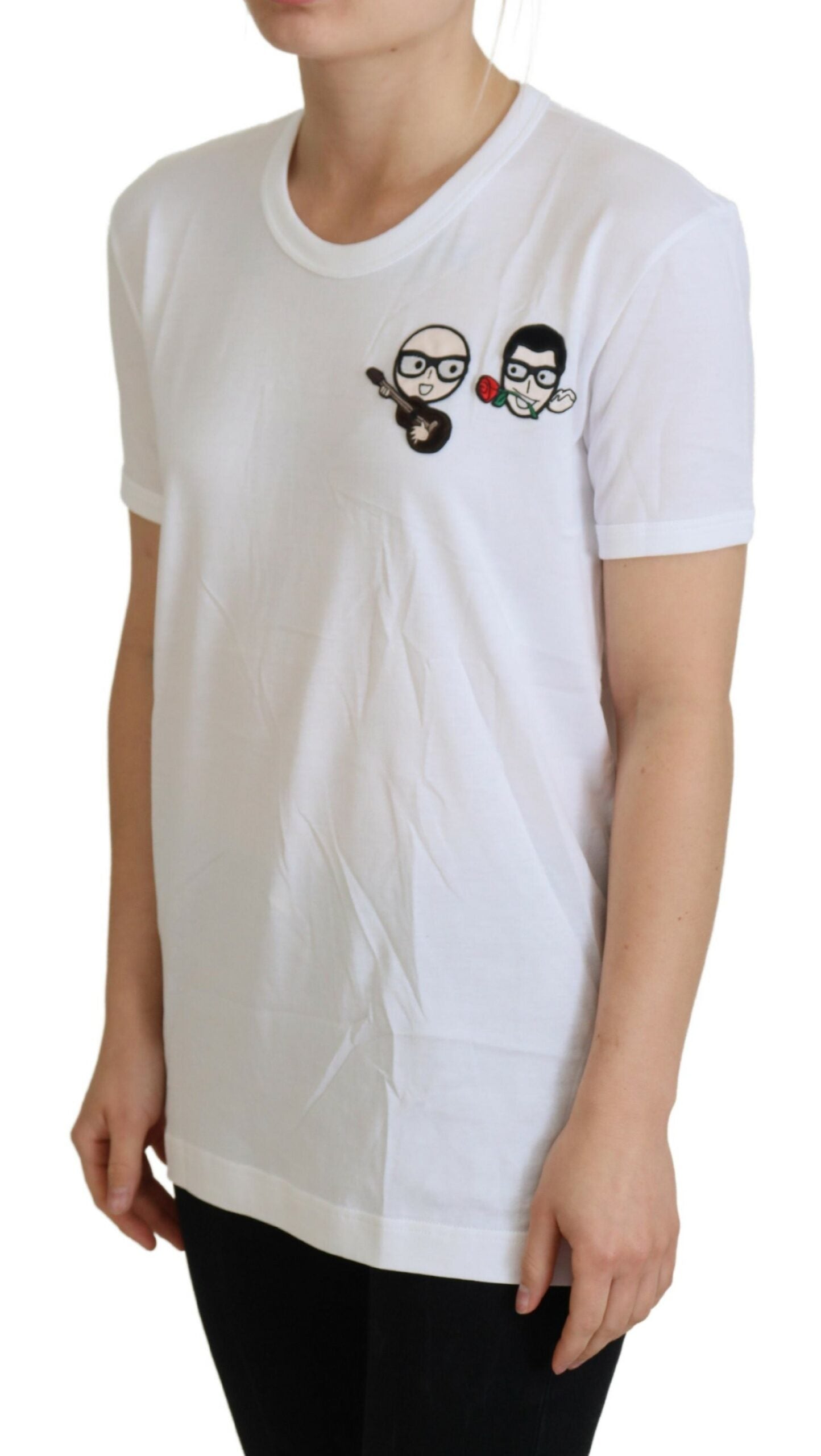 Dolce &amp; Gabbana Elegant white cotton round neck T-shirt