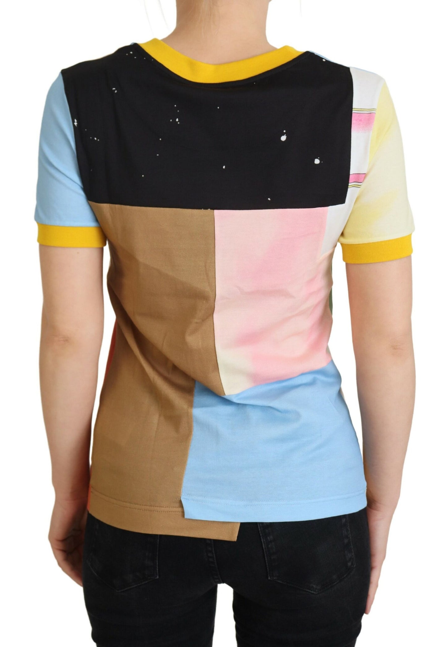 Dolce &amp; Gabbana Patchwork Cotton Round Neck T-Shirt