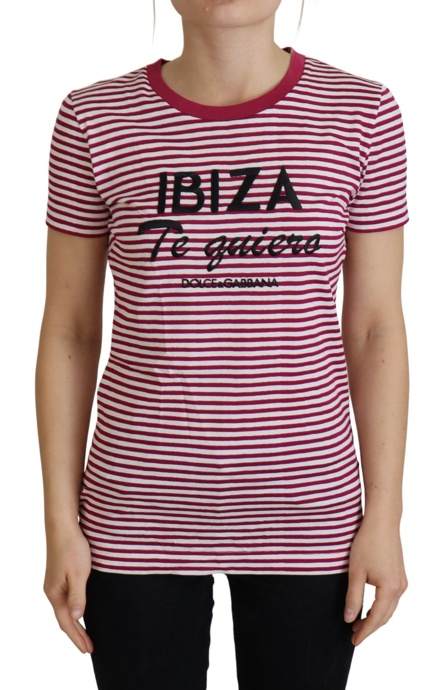 Dolce &amp; Gabbana Exclusive Ibiza Striped Crew Neck T-Shirt