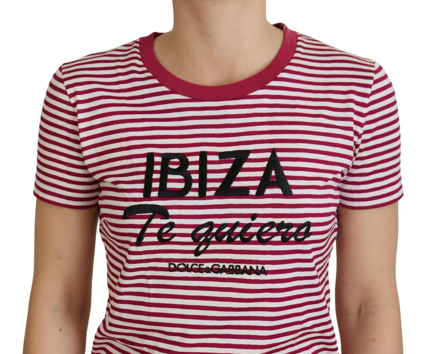 Dolce &amp; Gabbana Exclusive Ibiza Striped Crew Neck T-Shirt